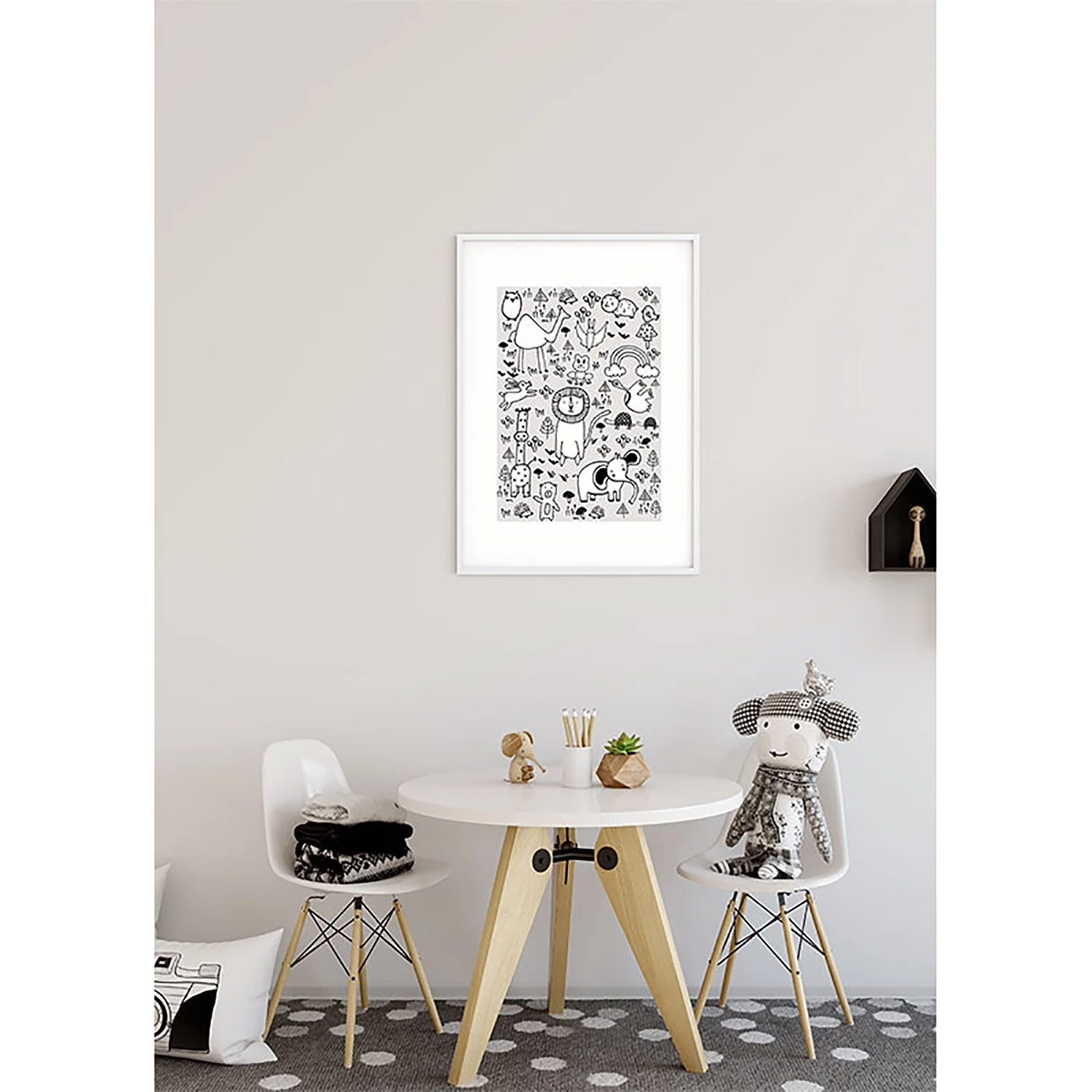 Komar Tableau déco Scribble Park - Papier - Noir / Blanc – Image 4