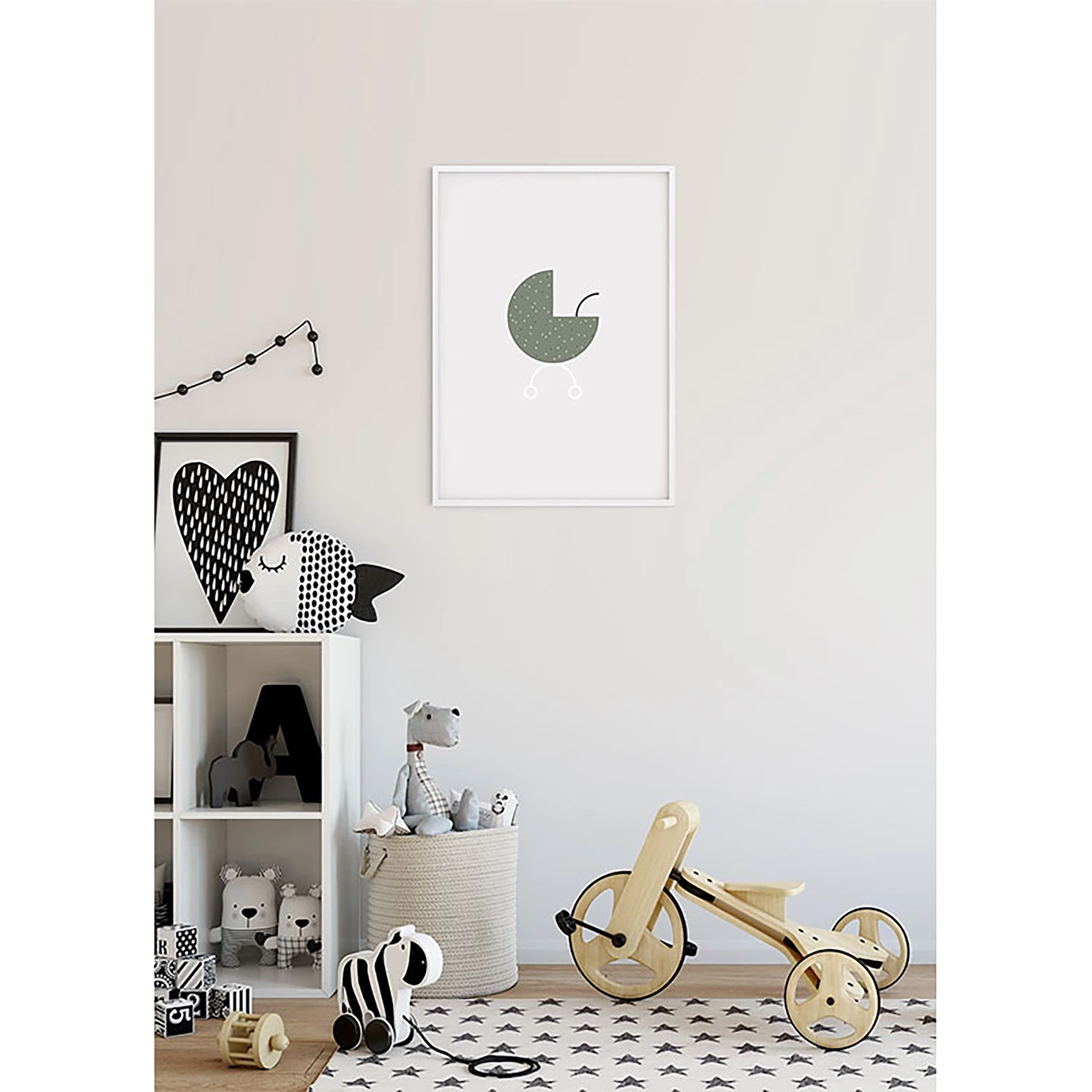 Komar Tableau déco Baby Hello World - Papier - Noir / Blanc – Image 4