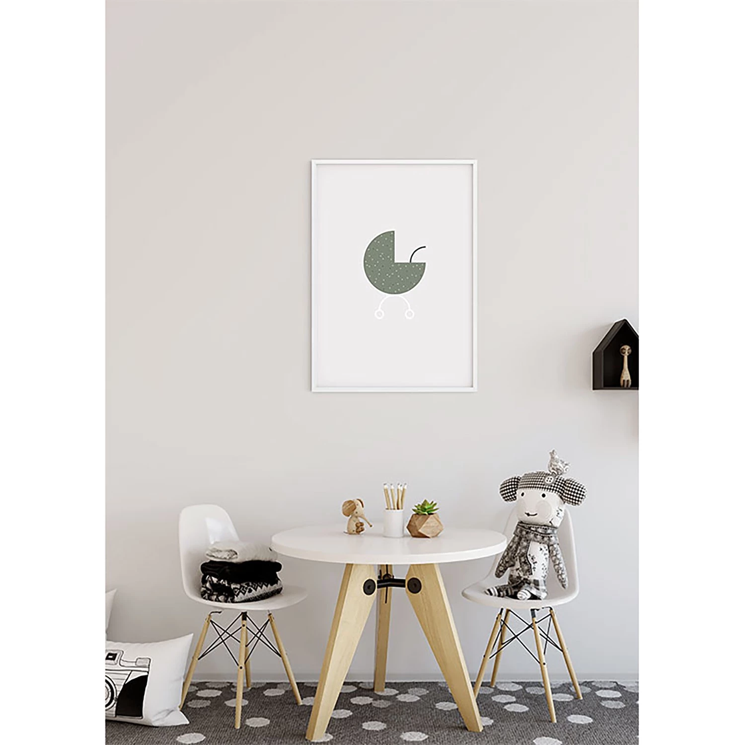 Komar Tableau déco Baby Hello World - Papier - Noir / Blanc – Image 5