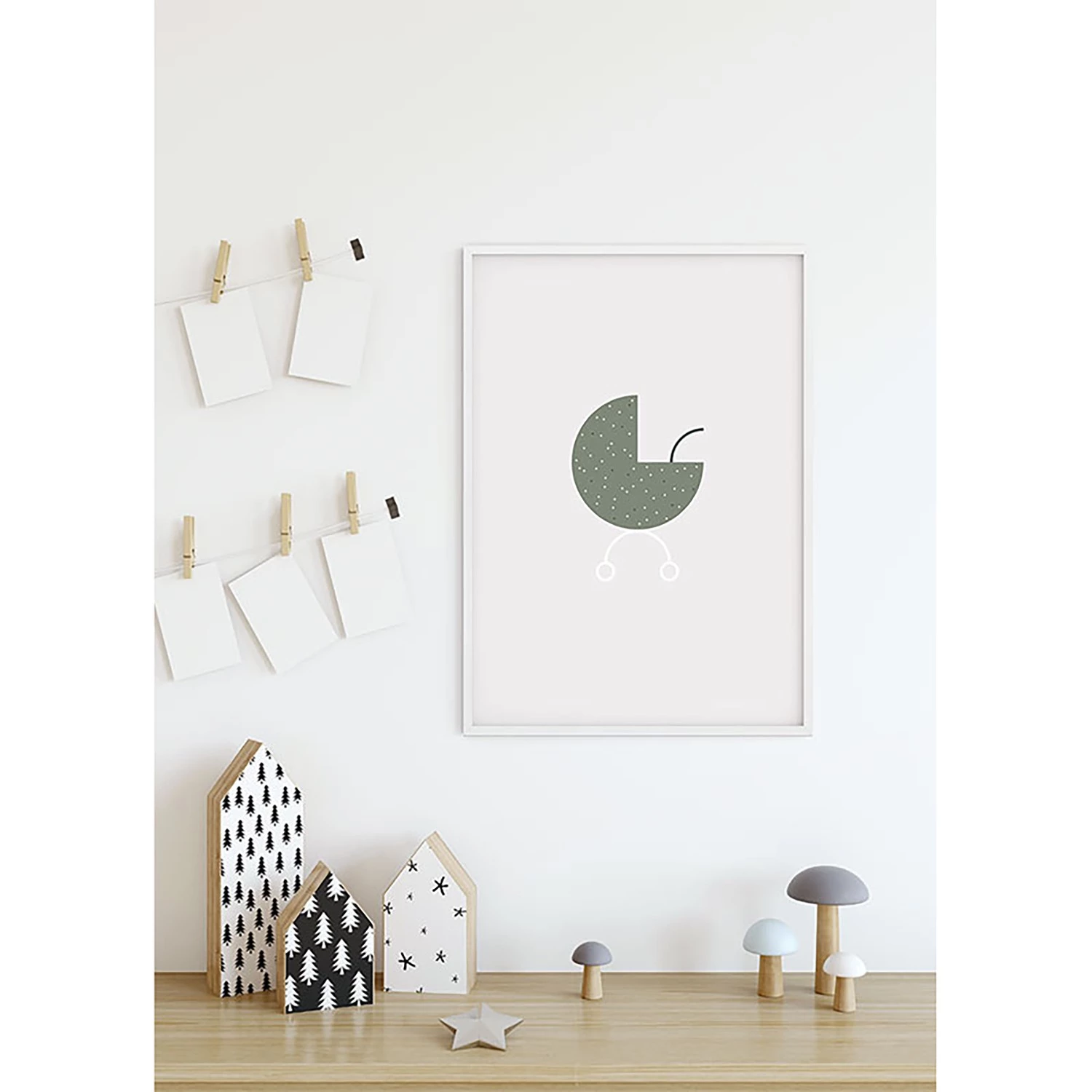 Komar Tableau déco Baby Hello World - Papier - Noir / Blanc – Image 6