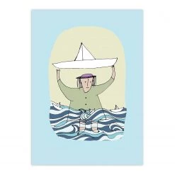 Komar Tableau déco Paper Ship - Papier - Multicolore