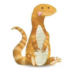 Komar Tableau déco Cute Animal Lizard - Papier - Blanc / Orange