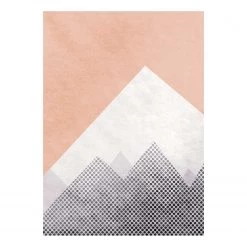 Komar Tableau déco Wild and Free Mountain - Papier - Orange / Blanc