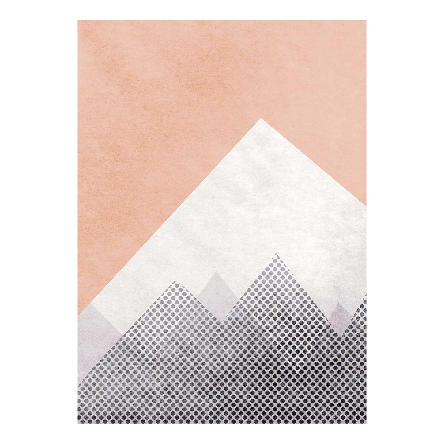 Komar Tableau déco Wild and Free Mountain - Papier - Orange / Blanc