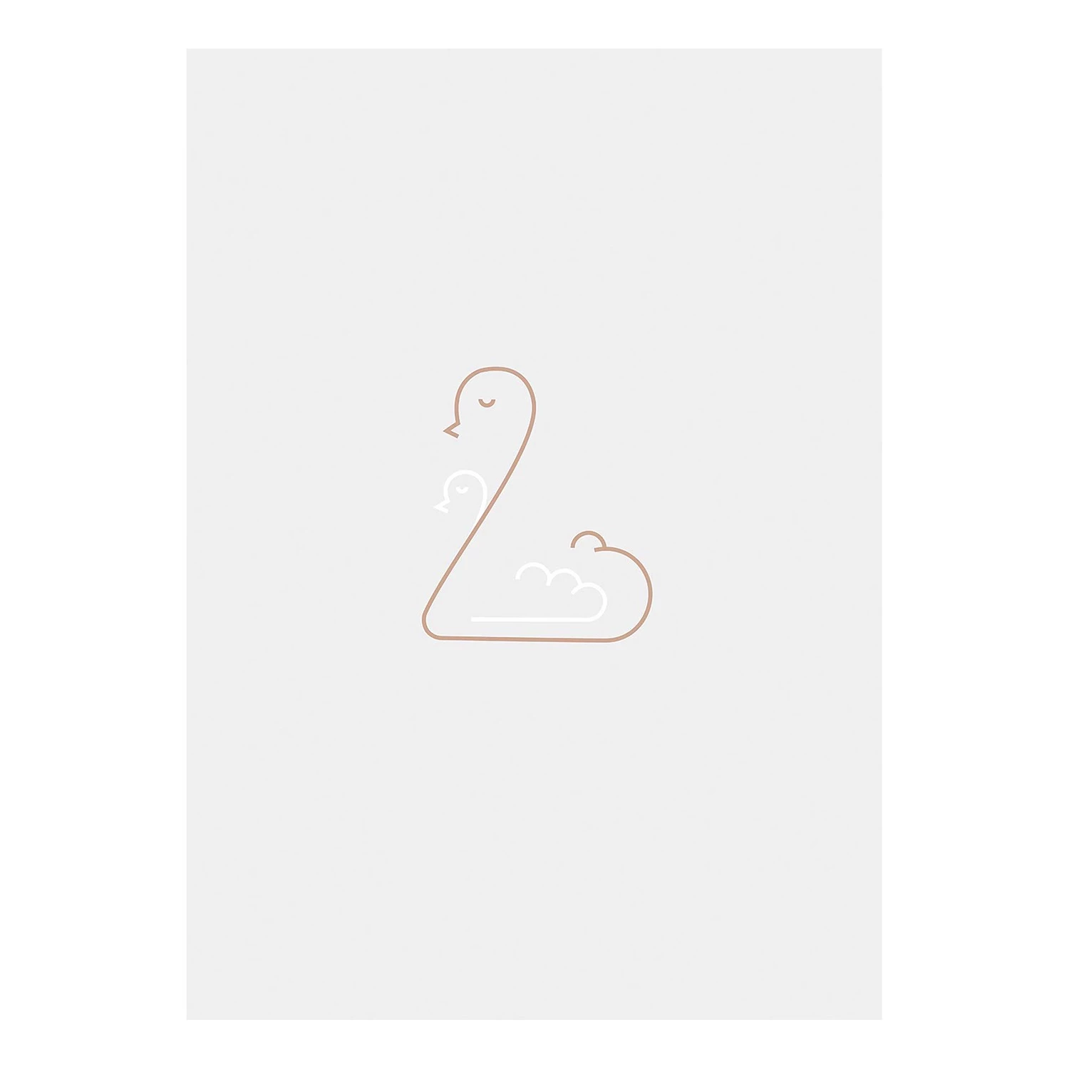 Komar Tableau déco Baby Welcome - Papier - Marron / Blanc