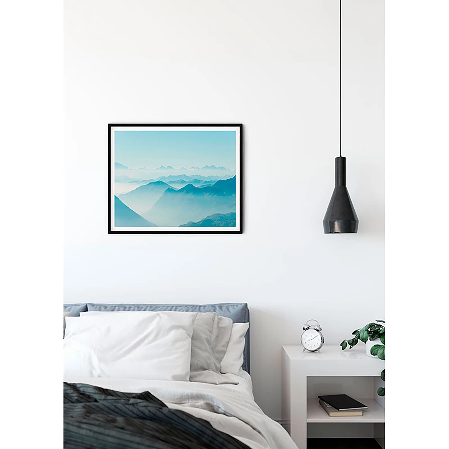 Komar Tableau déco Mountains View - Papier - Bleu / Blanc – Image 3