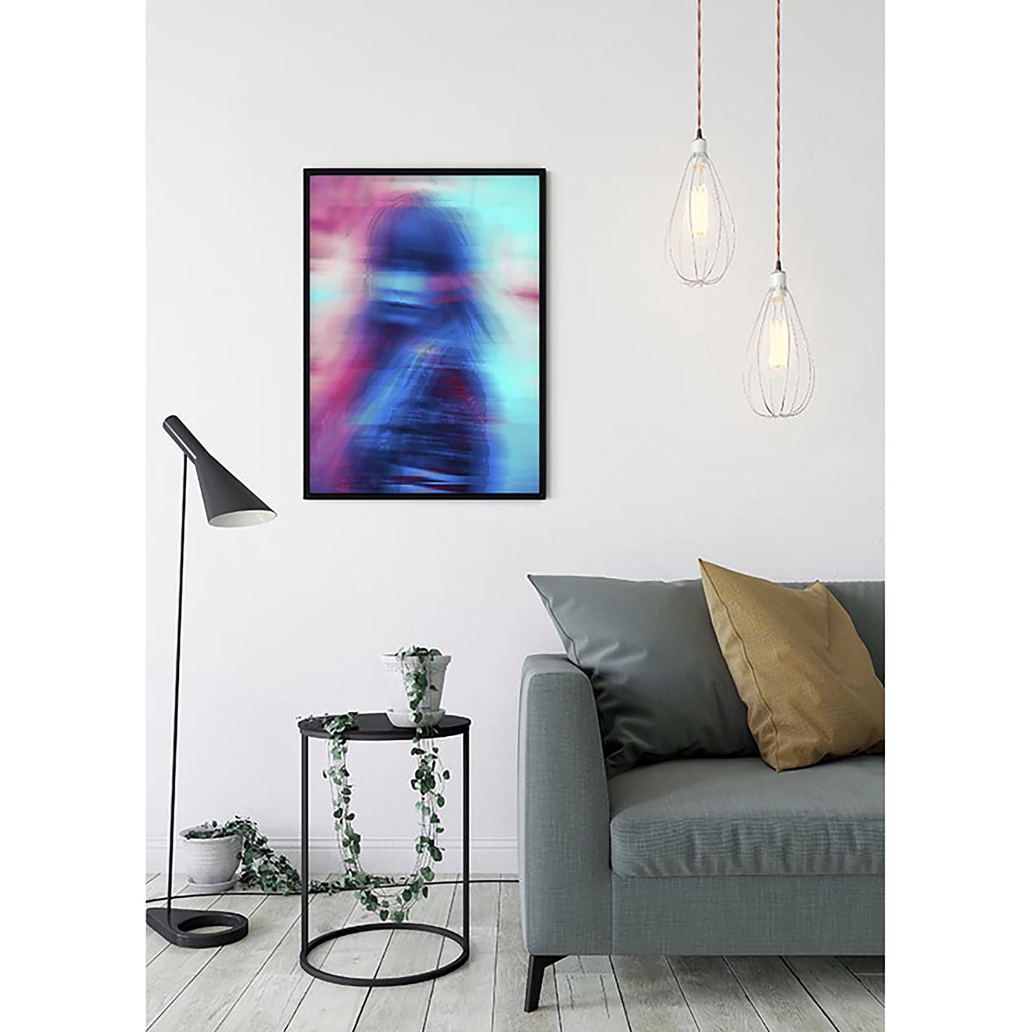 Komar Tableau déco Neon Girl - Papier - Multicolore – Image 5