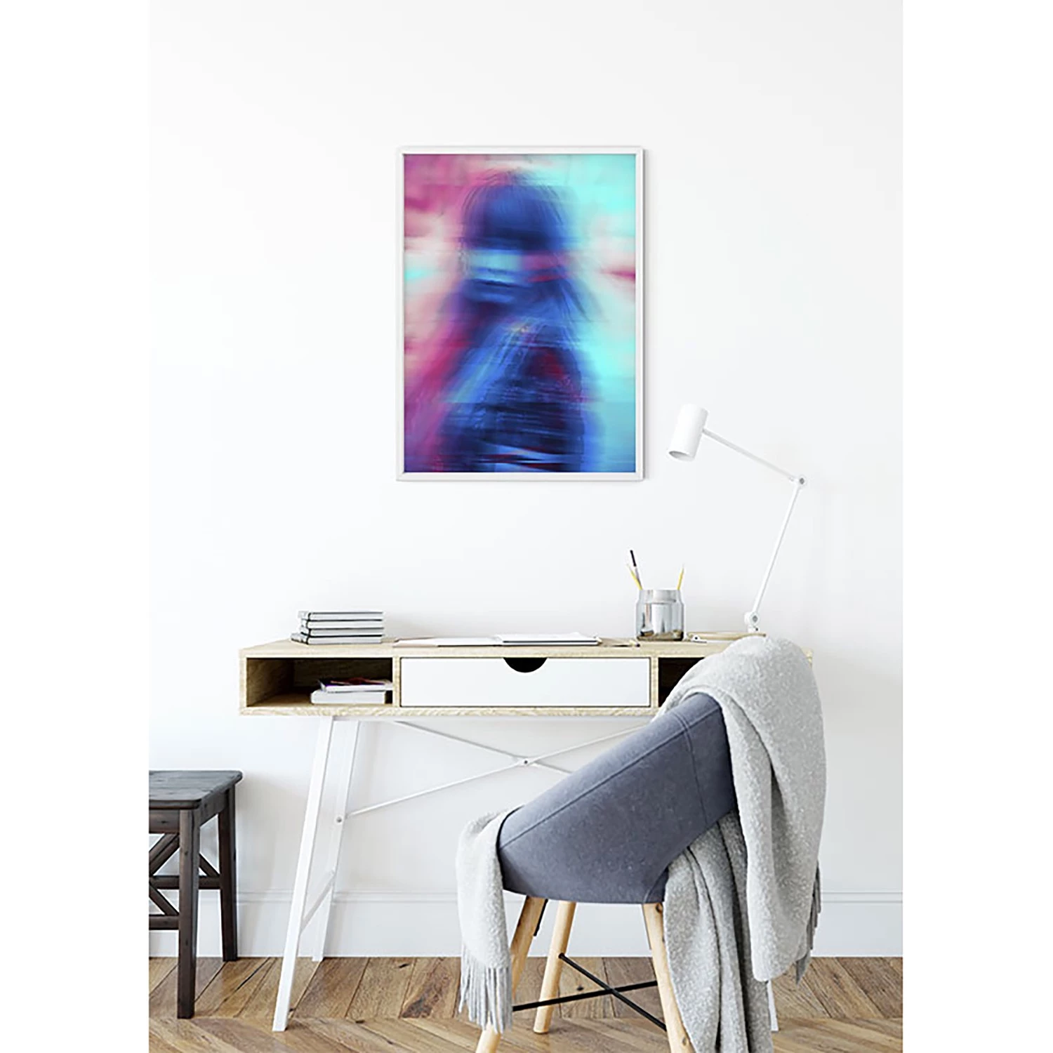 Komar Tableau déco Neon Girl - Papier - Multicolore – Image 7