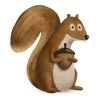 Komar Tableau déco Animal Squirrel - Papier - Blanc / Marron