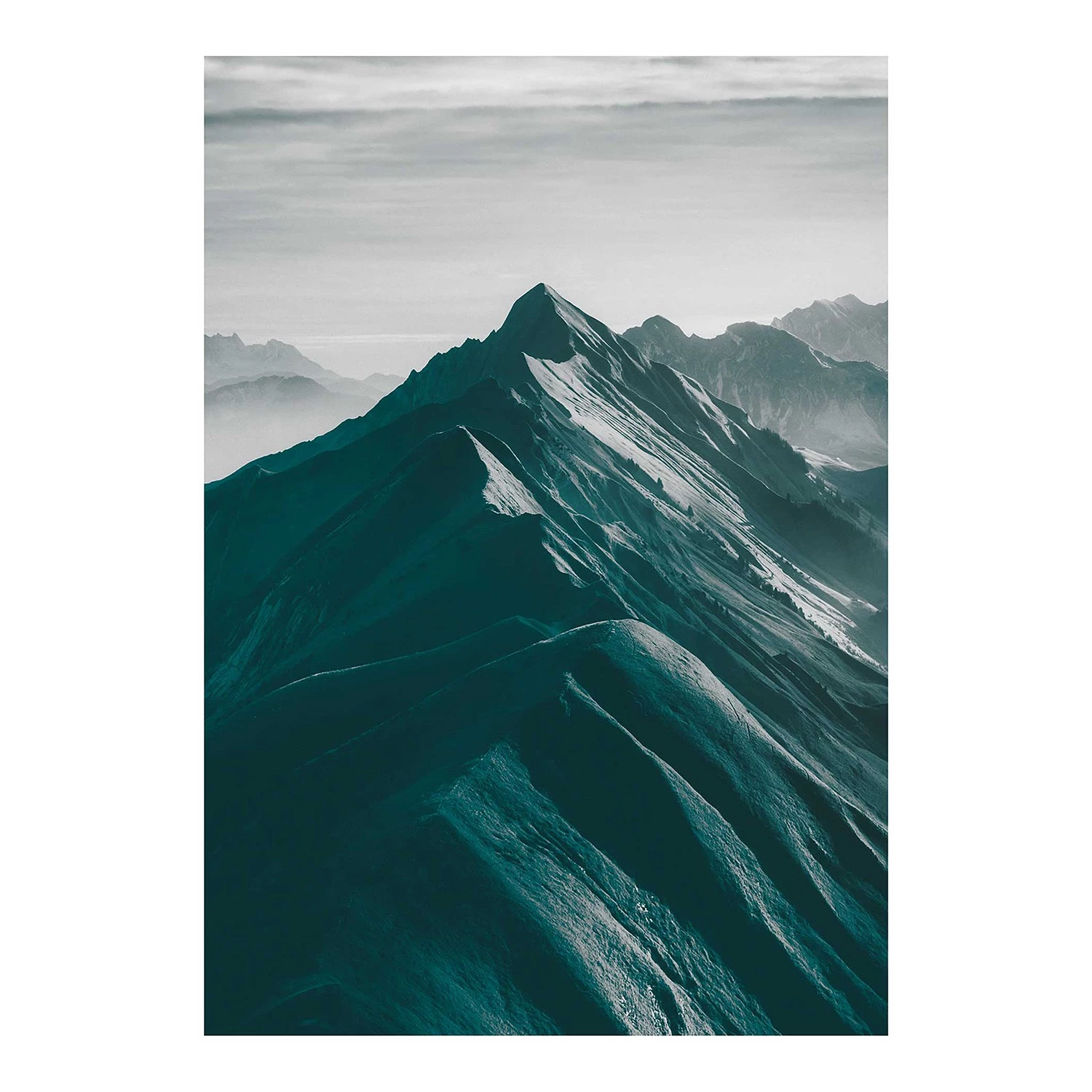 Komar Tableau déco Mountains Tops - Papier - Noir / Blanc