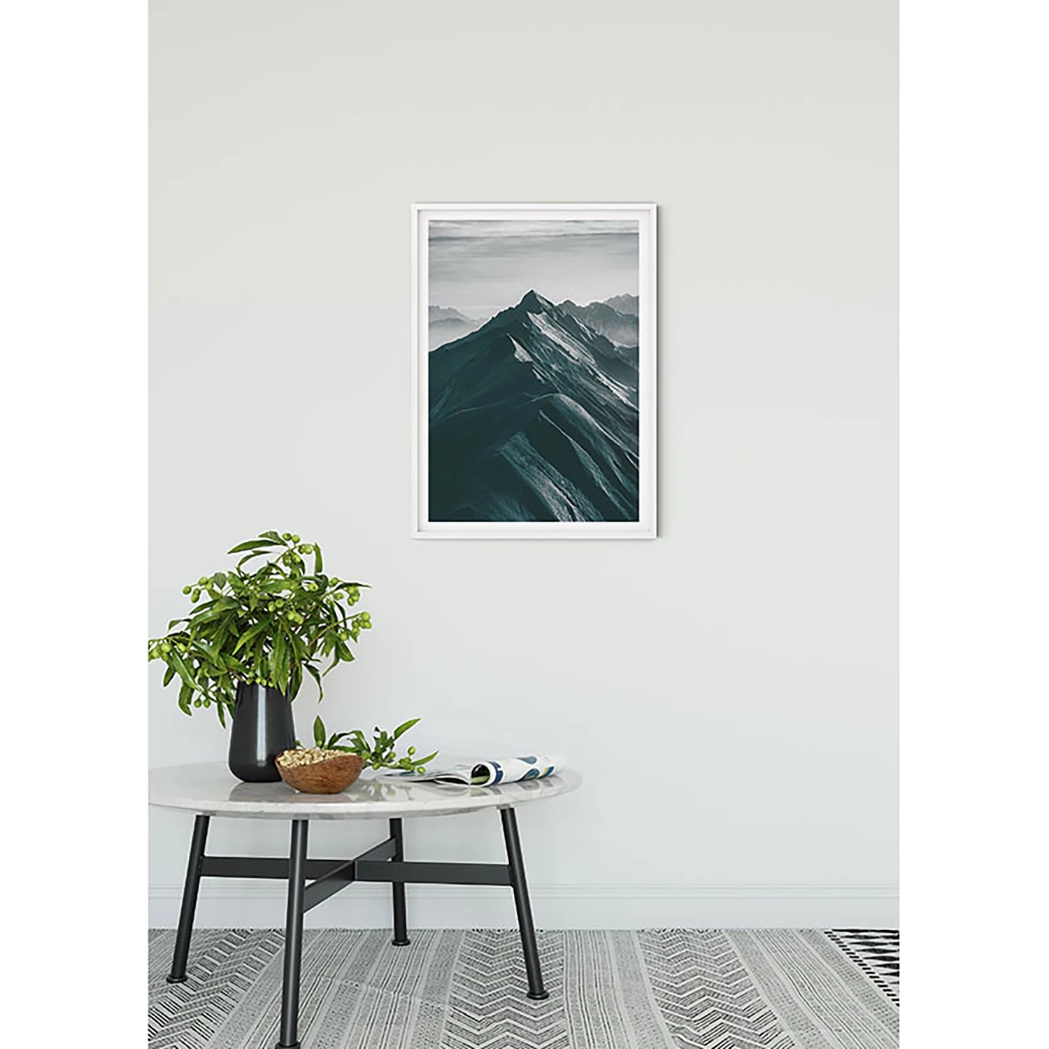 Komar Tableau déco Mountains Tops - Papier - Noir / Blanc – Image 2