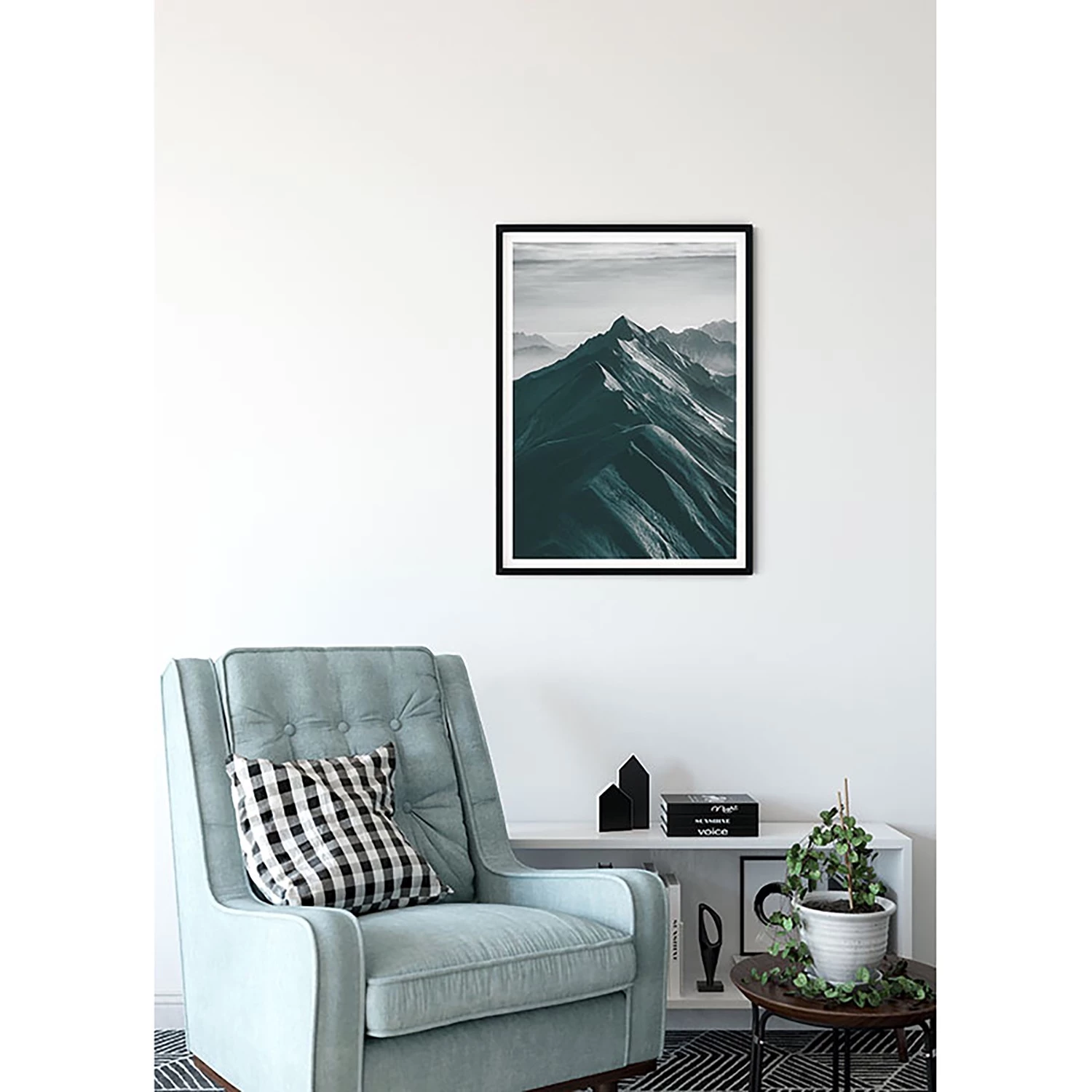 Komar Tableau déco Mountains Tops - Papier - Noir / Blanc – Image 4