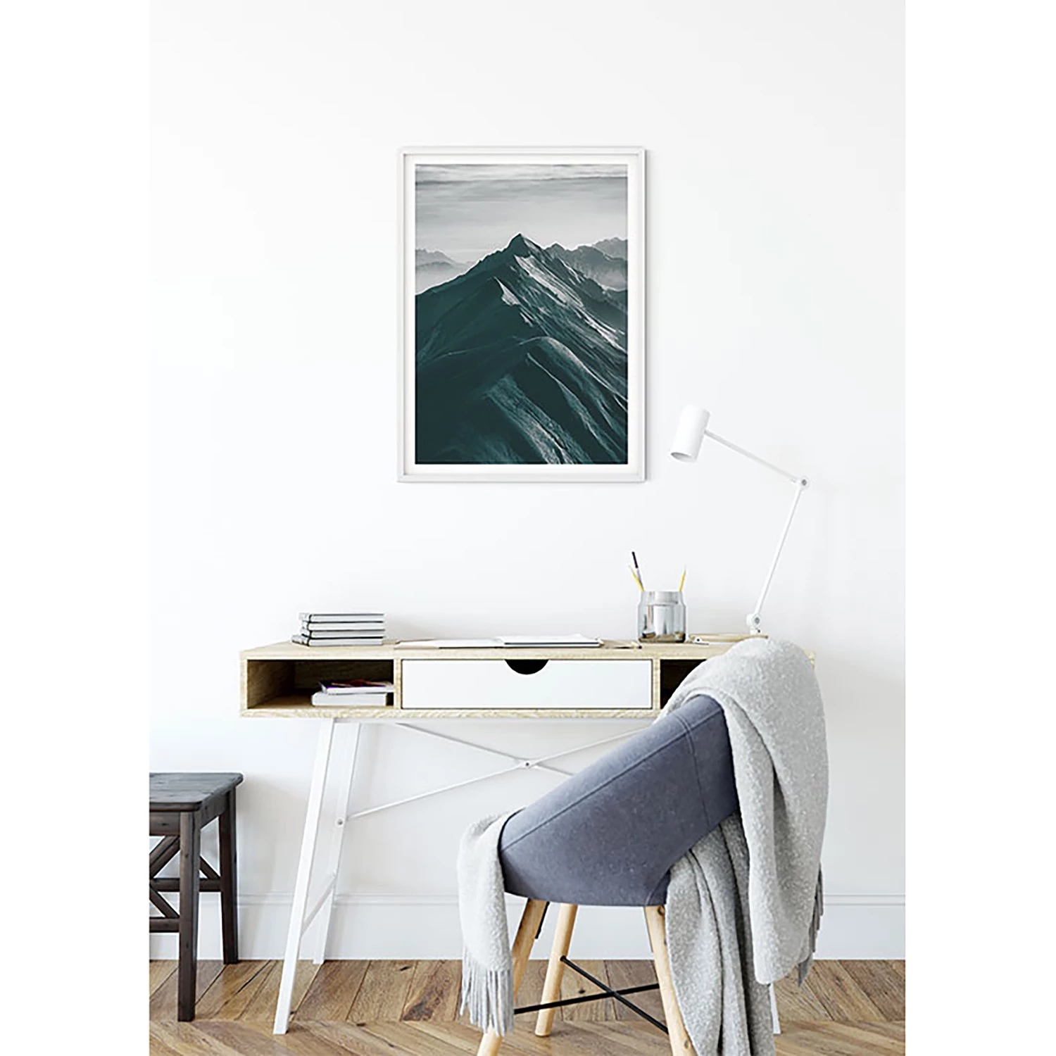 Komar Tableau déco Mountains Tops - Papier - Noir / Blanc – Image 7