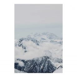 Komar Tableau déco Mountains Clouds - Papier - Noir / Blanc