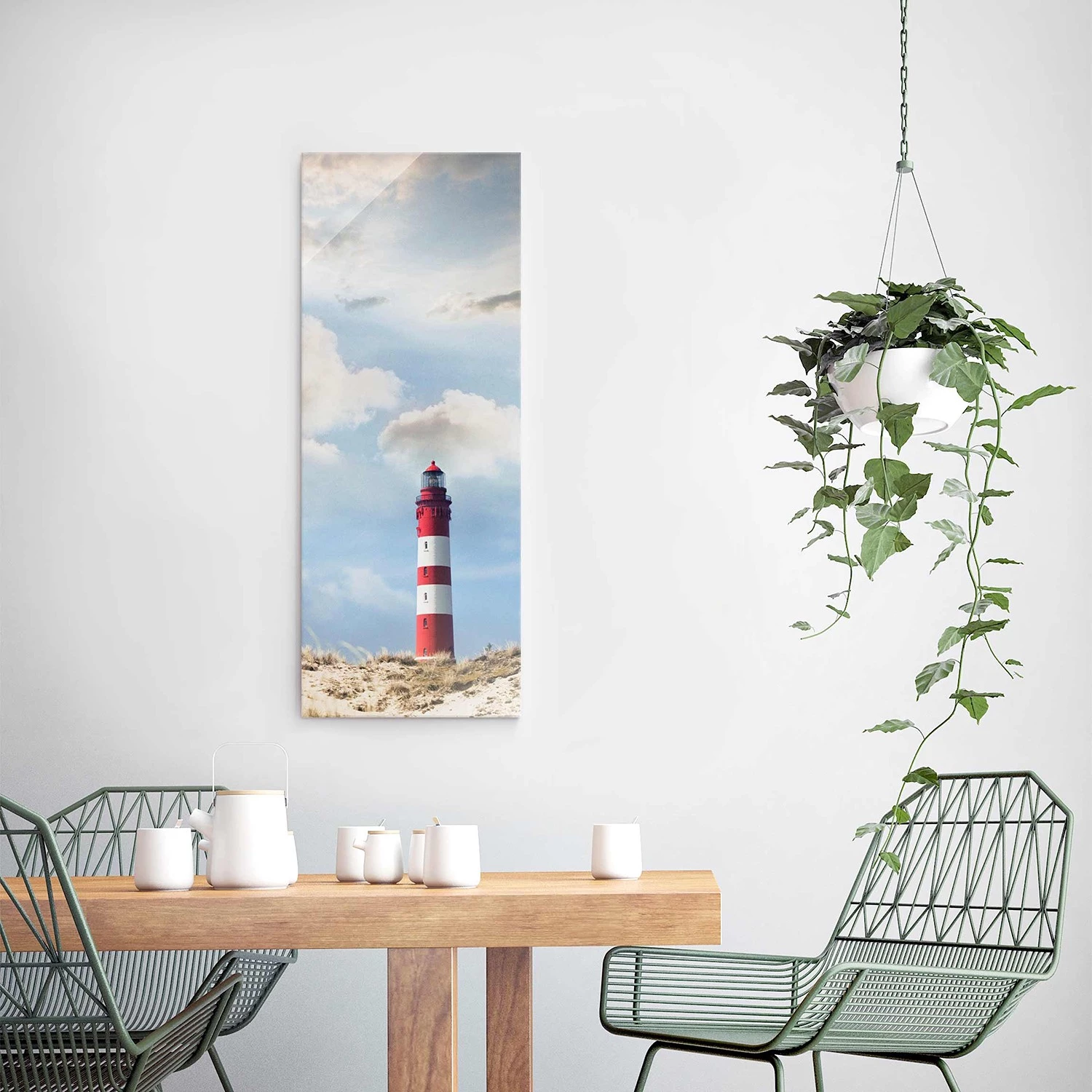 Bilderwelten Tableau en verre Phare dans les dunes - Bleu - 50 x 125 x 0,4 cm - 50 x 125 cm – Image 8