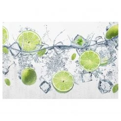 Bilderwelten Tableau en verre Citrons frais - Blanc - 80 x 30 x 0,4 cm - 80 x 30 cm