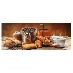 Bilderwelten Tableau en verre Petit déjeuner - Marron - 125 x 50 x 0,4 cm - 125 x 50 cm