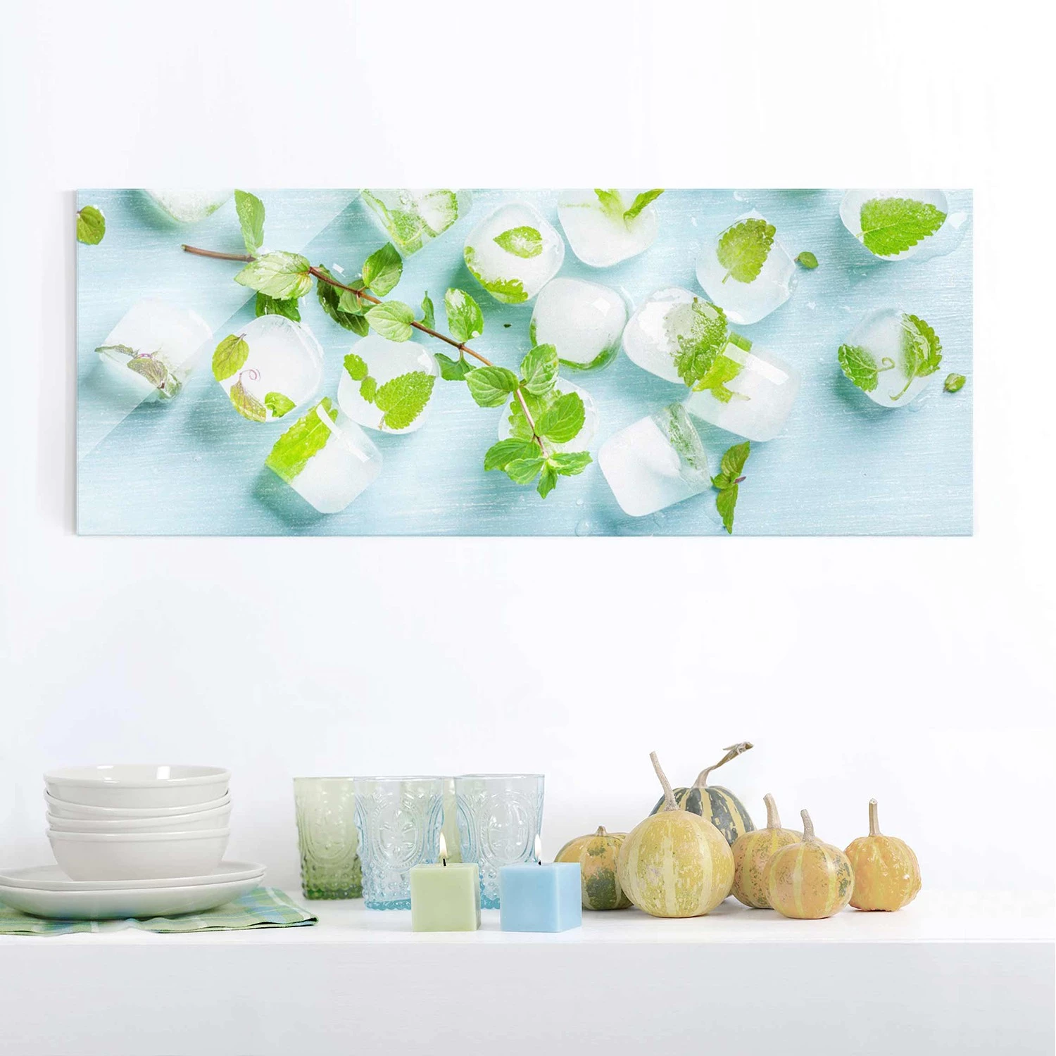 Bilderwelten Tableau en verre Glaçons - Vert - 125 x 50 x 0,4 cm - 125 x 50 cm – Image 2
