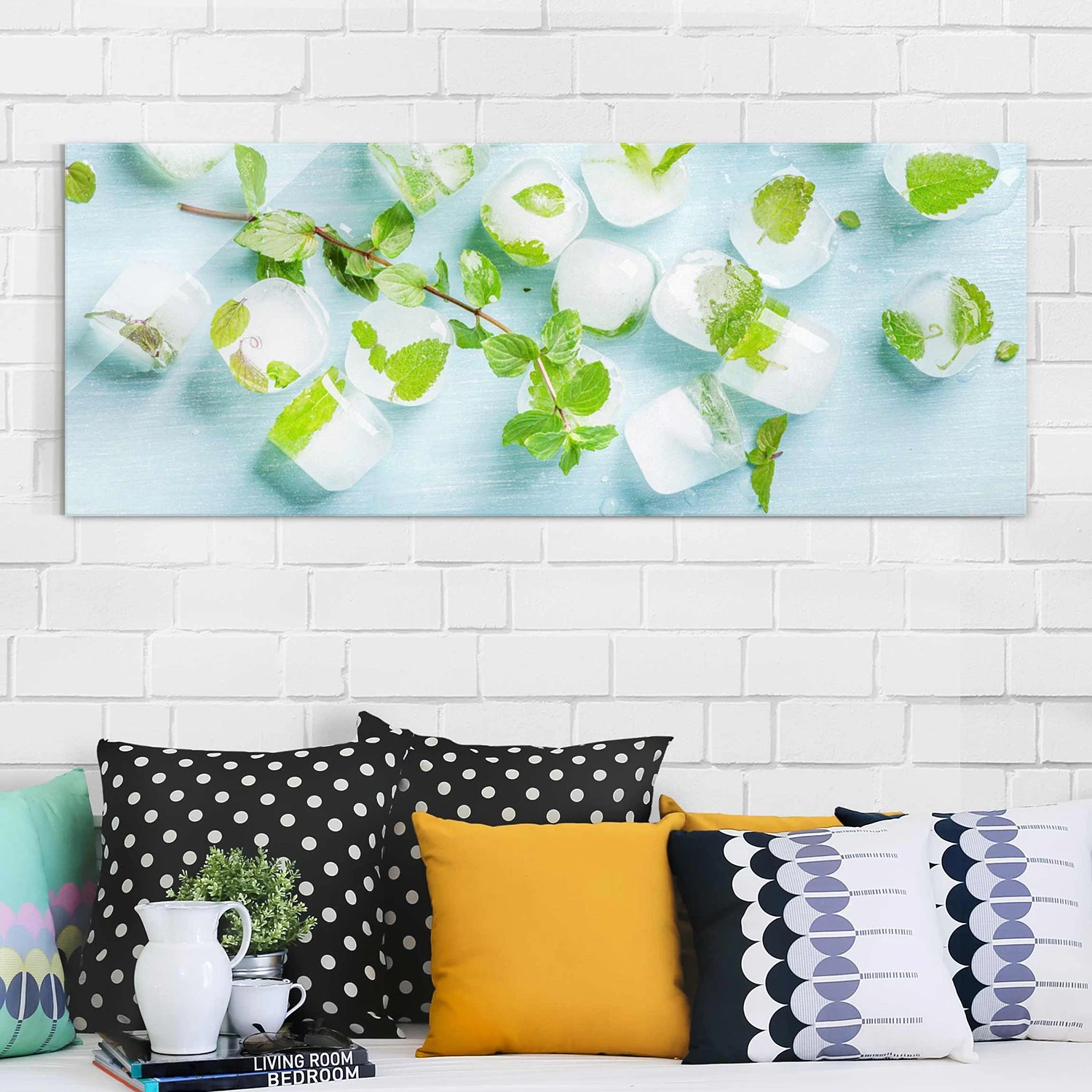 Bilderwelten Tableau en verre Glaçons - Vert - 125 x 50 x 0,4 cm - 125 x 50 cm – Image 4