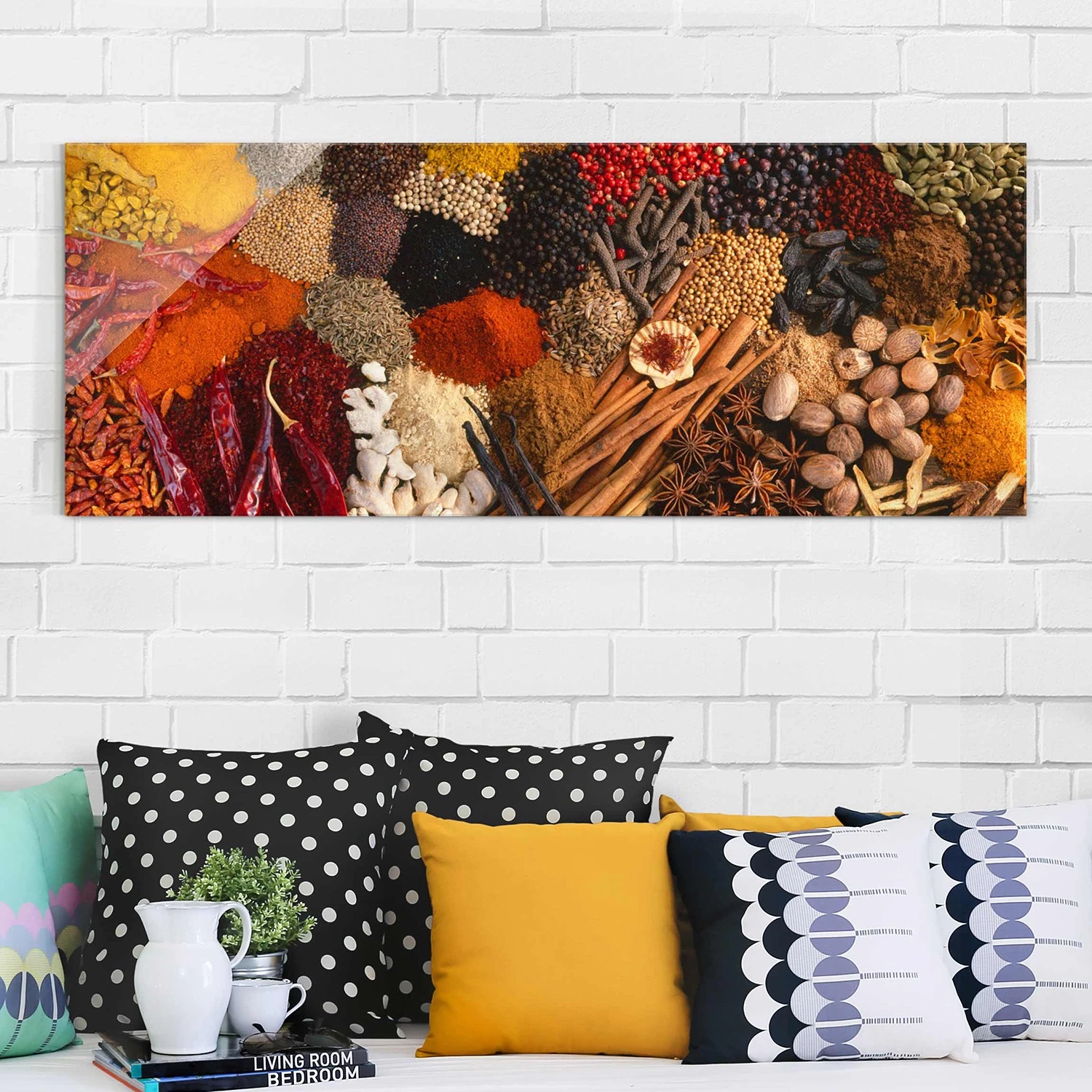 Bilderwelten Tableau en verre Épices exotiques - Orange - 125 x 50 x 0,4 cm - 125 x 50 cm – Image 4