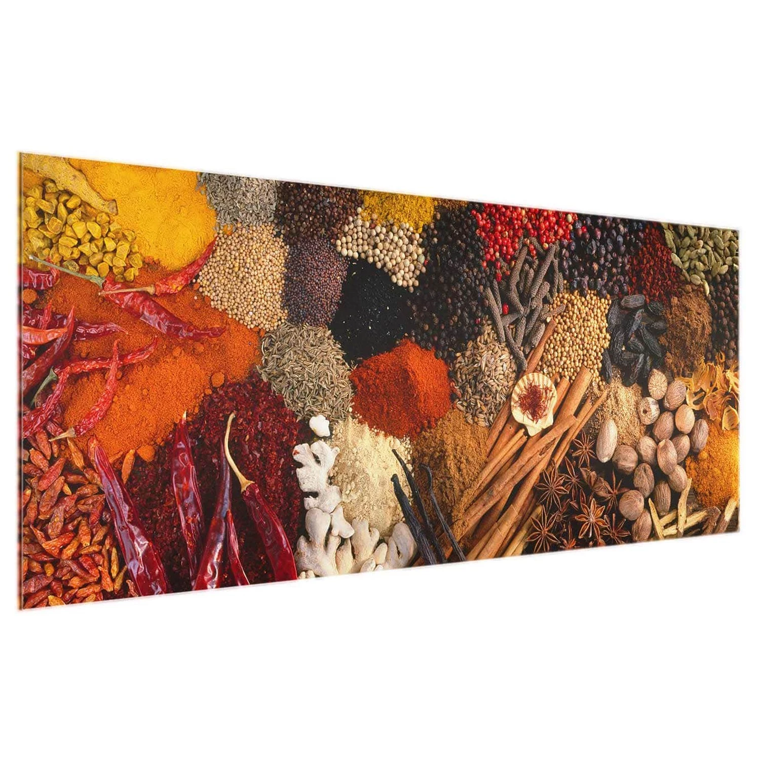 Bilderwelten Tableau en verre Épices exotiques - Orange - 125 x 50 x 0,4 cm - 125 x 50 cm – Image 7