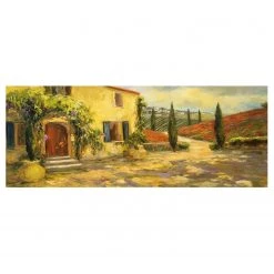 Bilderwelten Tableau en verre Paysage italien - Jaune - 125 x 50 x 0,4 cm - 125 x 50 cm