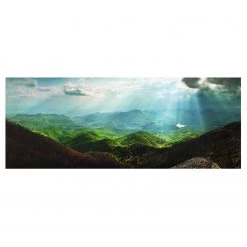 Bilderwelten Tableau en verre Heavenly Ground - Vert - 125 x 50 x 0,4 cm