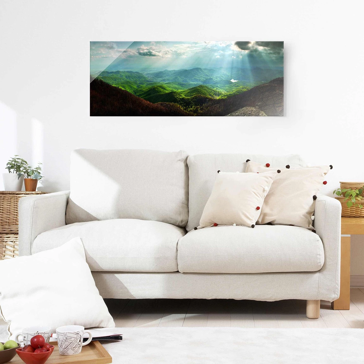 Bilderwelten Tableau en verre Heavenly Ground - Vert - 125 x 50 x 0,4 cm â Image 3