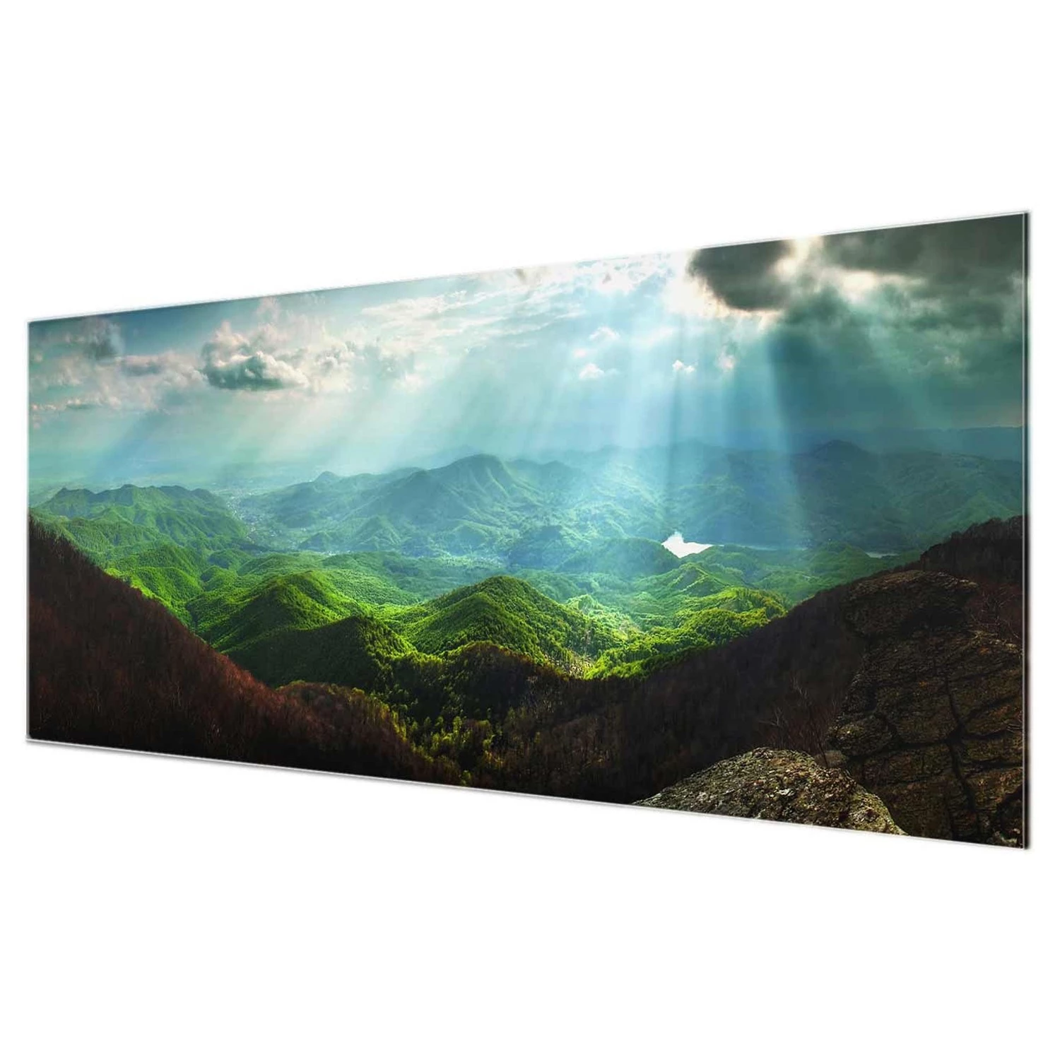Bilderwelten Tableau en verre Heavenly Ground - Vert - 125 x 50 x 0,4 cm â Image 6