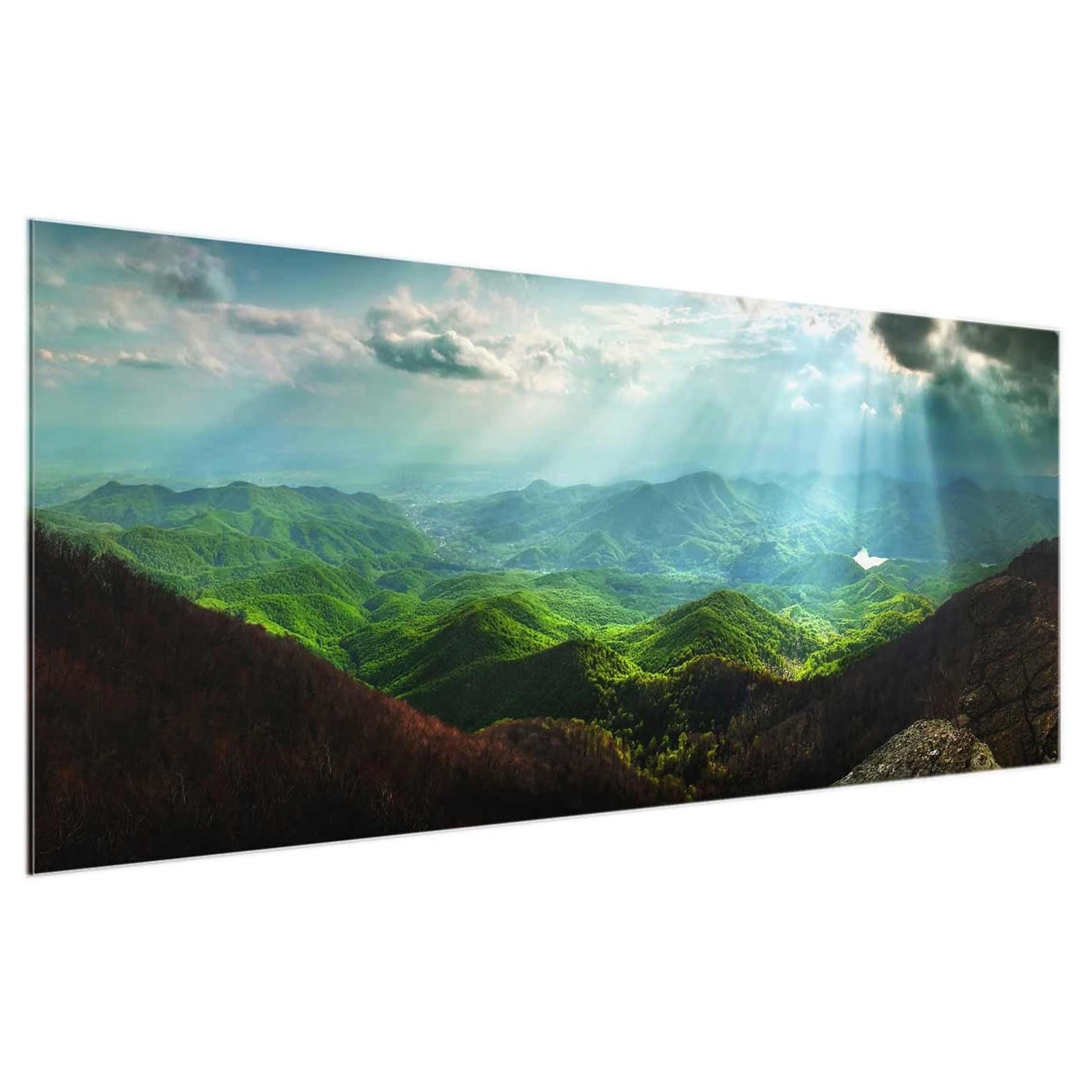 Bilderwelten Tableau en verre Heavenly Ground - Vert - 125 x 50 x 0,4 cm â Image 7