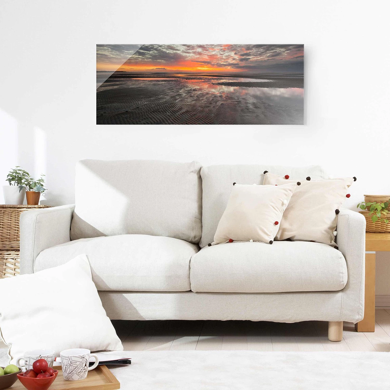 Bilderwelten Tableau en verre Lever du jour - Orange - 125 x 50 x 0,4 cm â Image 4