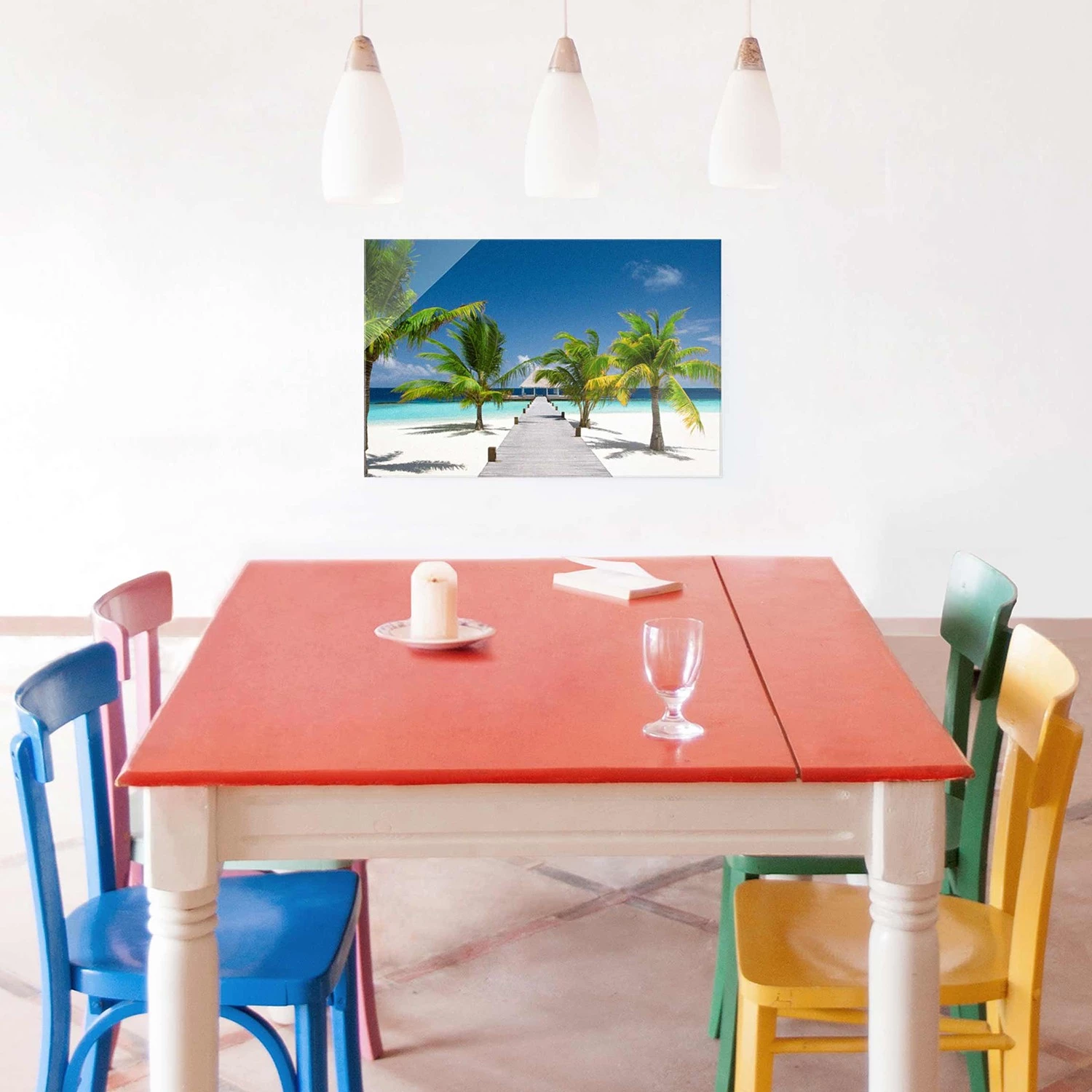 Bilderwelten Tableau en verre Catwalk to Paradise - Bleu - 80 x 30 x 0,4 cm - 80 x 30 cm â Image 3