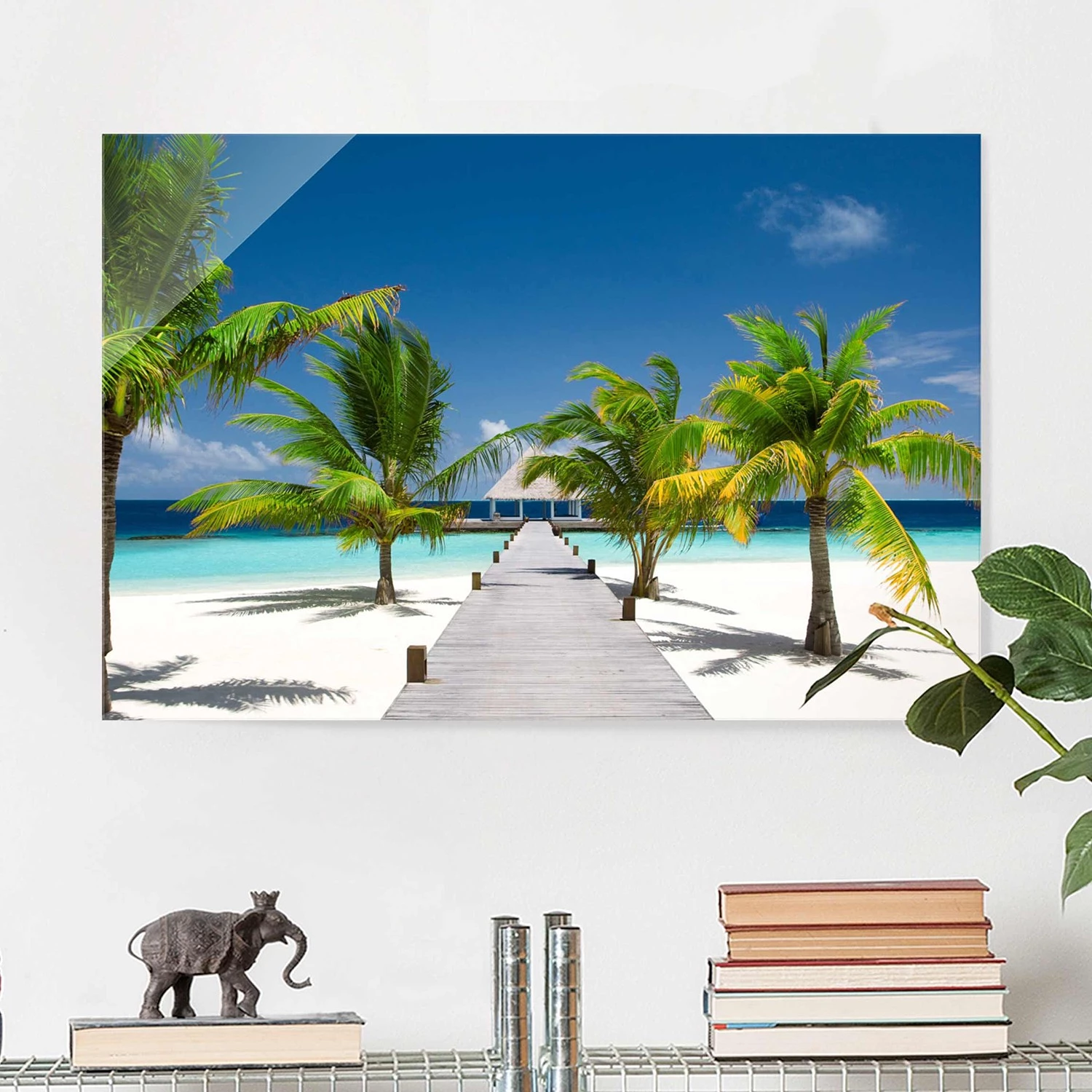 Bilderwelten Tableau en verre Catwalk to Paradise - Bleu - 80 x 30 x 0,4 cm - 80 x 30 cm â Image 4