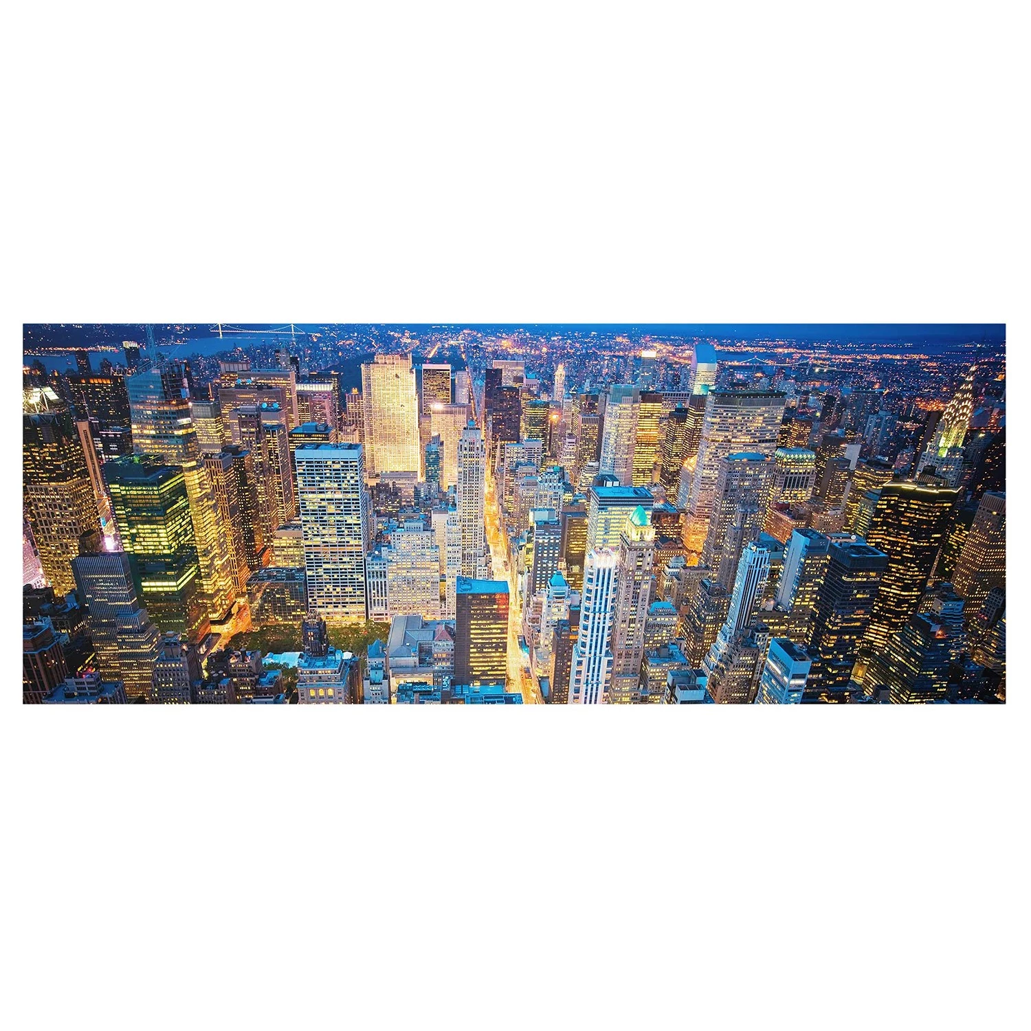 Bilderwelten Tableau en verre Midtown Manhattan - Bleu - 125 x 50 x 0,4 cm - 125 x 50 cm