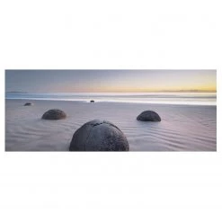 Bilderwelten Tableau en verre Moeraki Boulders - Multicolore - 125 x 50 x 0,4 cm