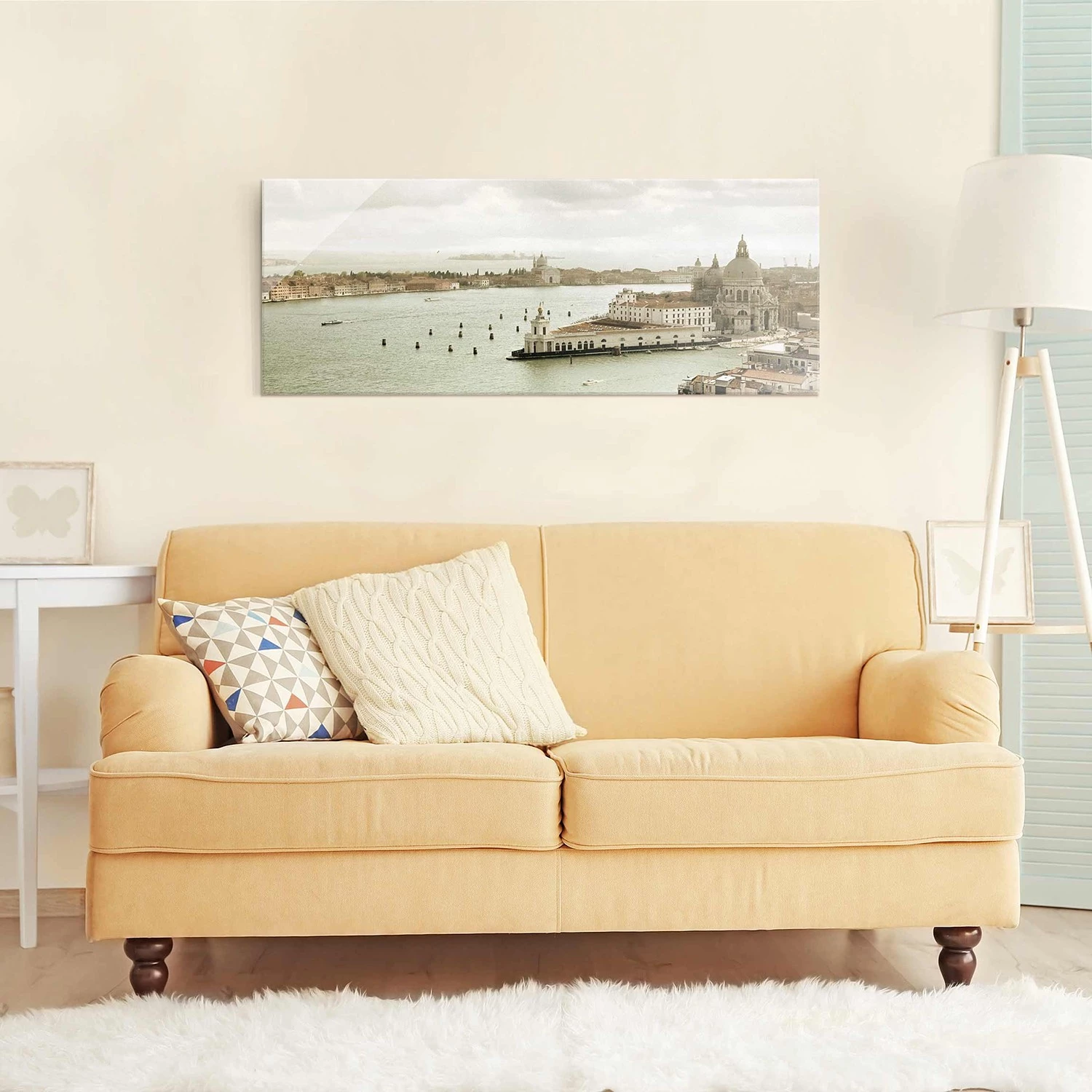 Bilderwelten Tableau en verre Lagune à Venise - Beige - 80 x 30 x 0,4 cm - 80 x 30 cm – Image 2