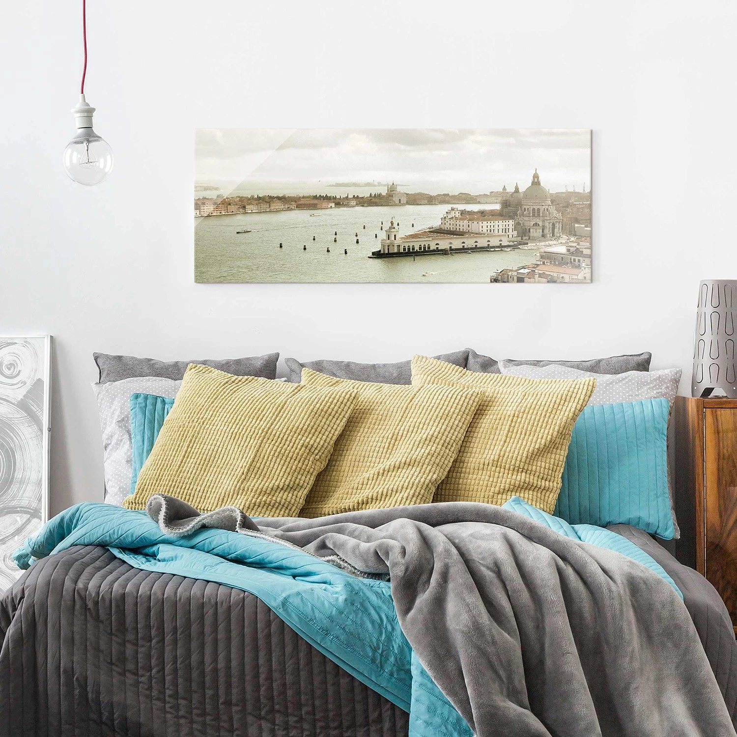 Bilderwelten Tableau en verre Lagune à Venise - Beige - 80 x 30 x 0,4 cm - 80 x 30 cm – Image 3