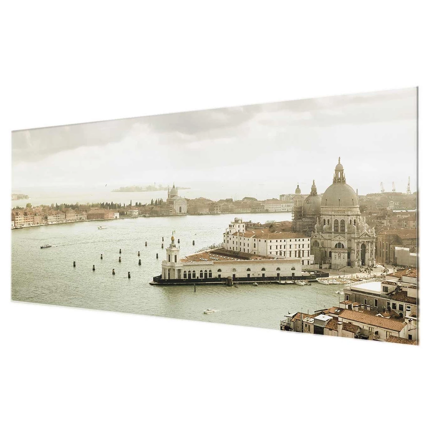Bilderwelten Tableau en verre Lagune à Venise - Beige - 80 x 30 x 0,4 cm - 80 x 30 cm – Image 6