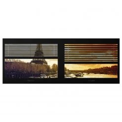 Bilderwelten Tableau en verre Vue sur Paris - Multicolore - 125 x 50 x 0,4 cm - 125 x 50 cm