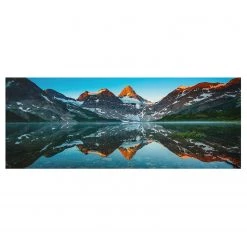 Bilderwelten Tableau en verre Lake Magog - Bleu - 125 x 50 x 0,4 cm