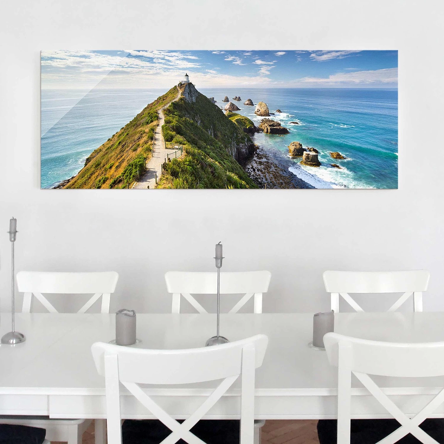 Bilderwelten Tableau en verre Phare - Bleu - 80 x 30 x 0,4 cm - 80 x 30 cm – Image 3