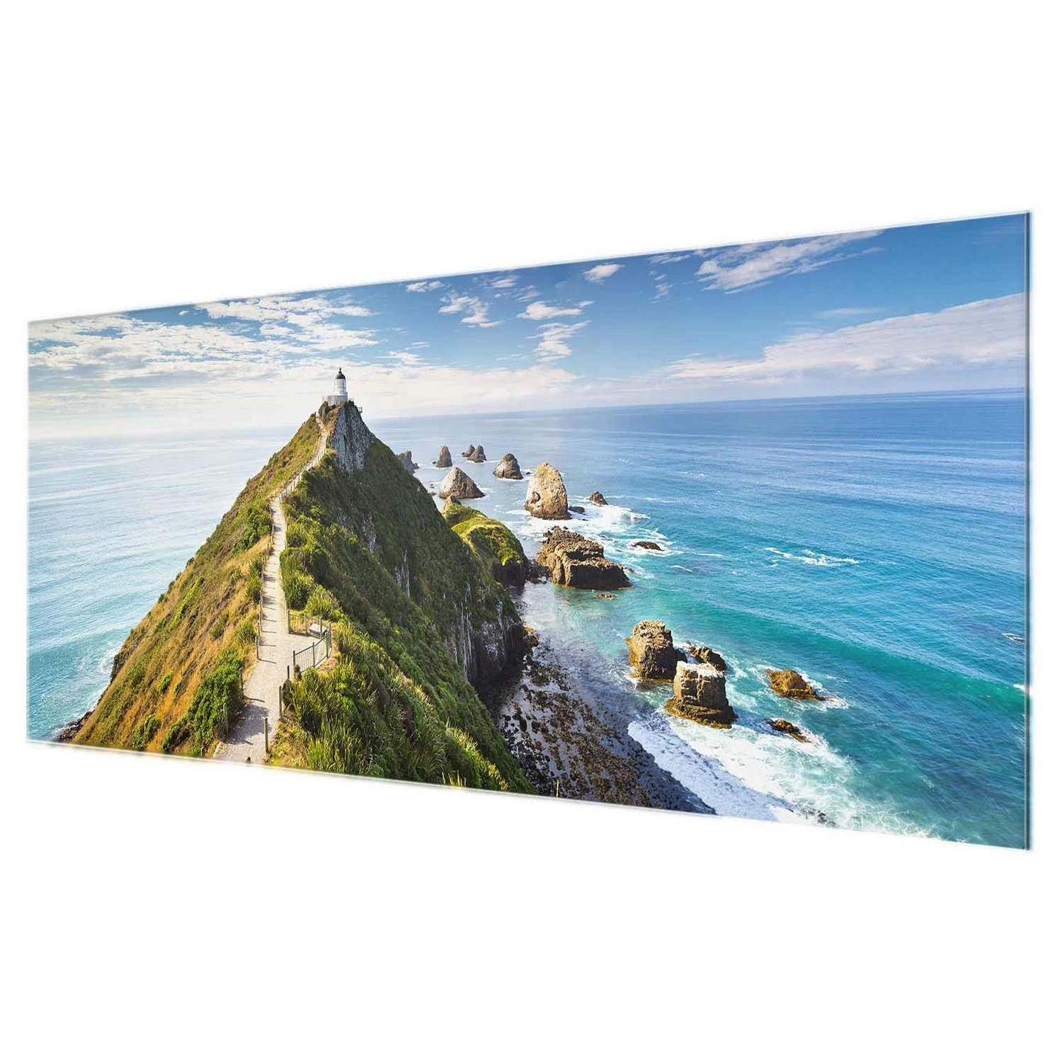 Bilderwelten Tableau en verre Phare - Bleu - 80 x 30 x 0,4 cm - 80 x 30 cm – Image 6