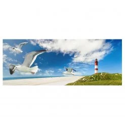 Bilderwelten Tableau en verre Dune Breeze - Bleu - 125 x 50 x 0,4 cm