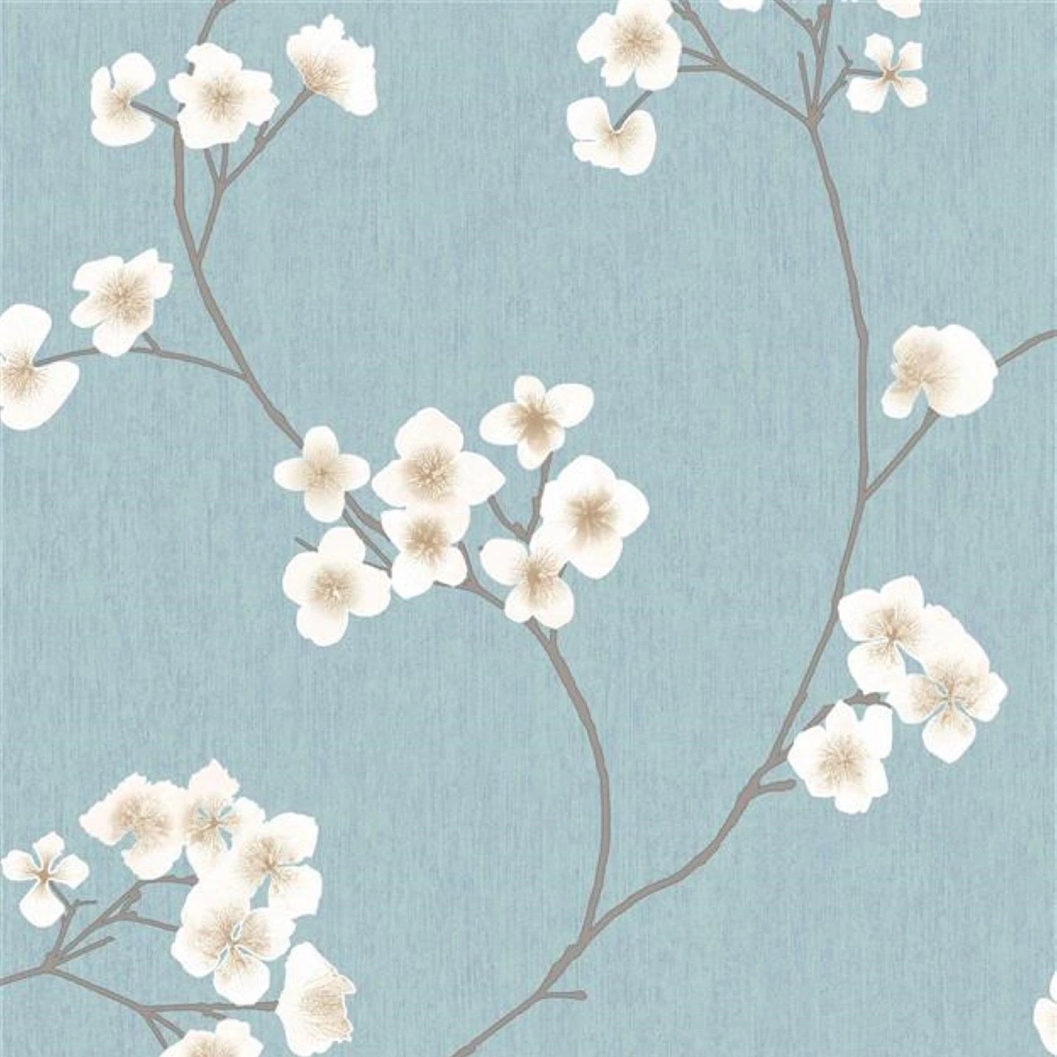 Papier peint intissé Fleurs - Bleu - 0,52 x 10,05 x 0,02 m