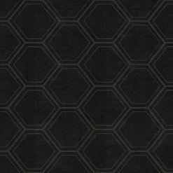 Superfresco Papier peint intissé Hexagones Sombres - Noir - 0,52 x 10,05 x 0,02 m