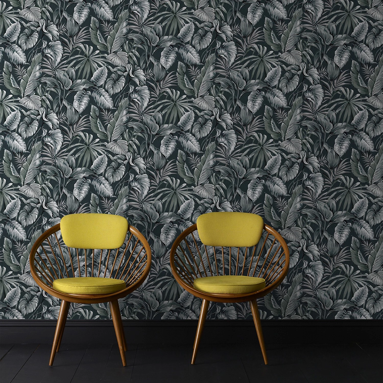 Papier peint intissé Leaves Exotique - Vert - 0,52 x 10,05 x 0,02 m - Vert foncé – Image 2