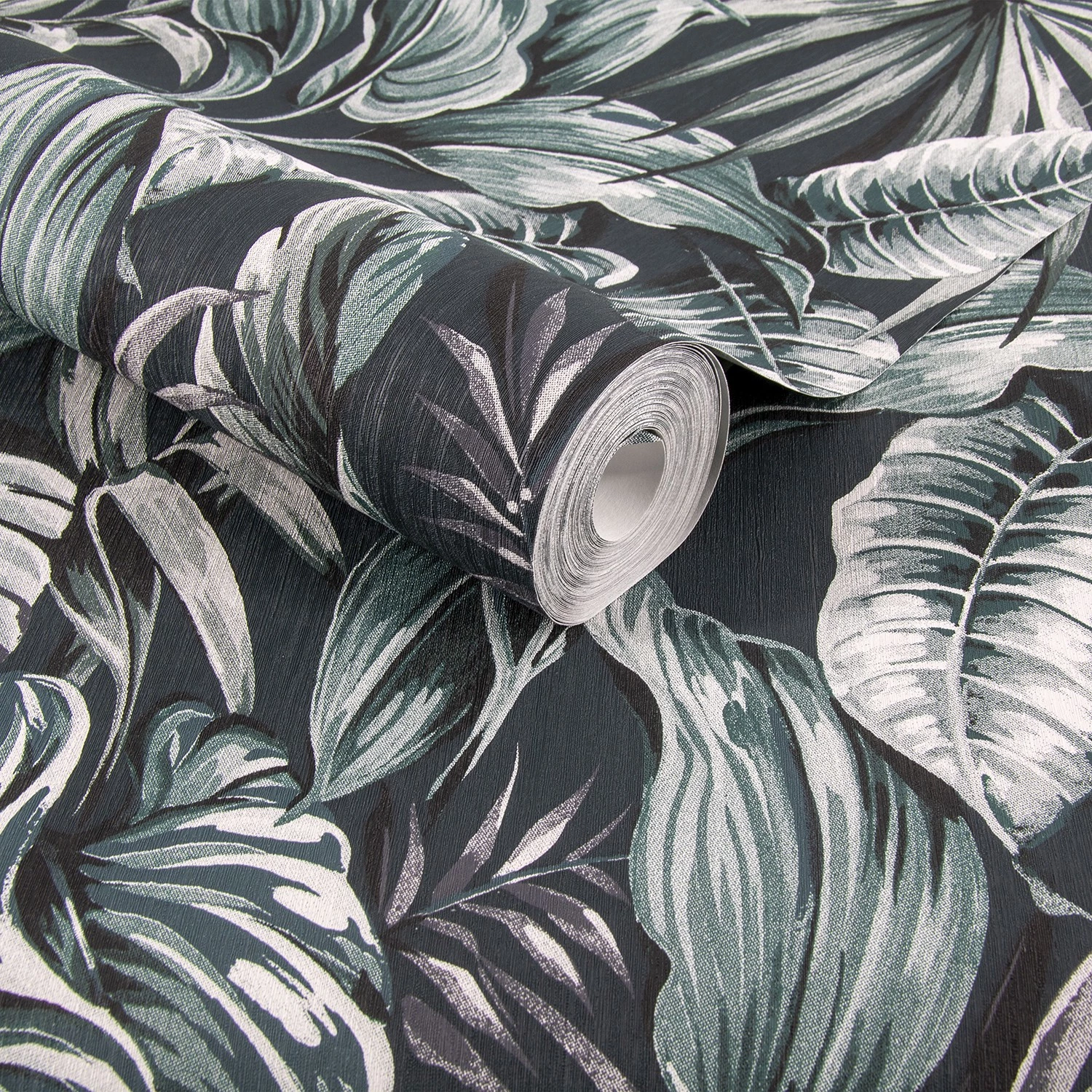 Papier peint intissé Leaves Exotique - Vert - 0,52 x 10,05 x 0,02 m - Vert foncé – Image 3