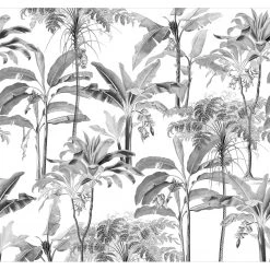 Papier peint intissé Milou - Noir / Blanc - 3 x 2,8 x 0,02 m