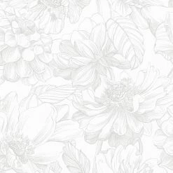 Superfresco Papier peint intissé Soft Blush Dahlia - Blanc - 0,52 x 10,05 x 0,02 m