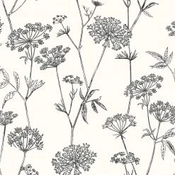Superfresco Papier peint intissé Ombellifères - Noir / Beige - 0,52 x 10,05 x 0,02 m